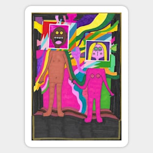 Couple in Colour-Space Sticker